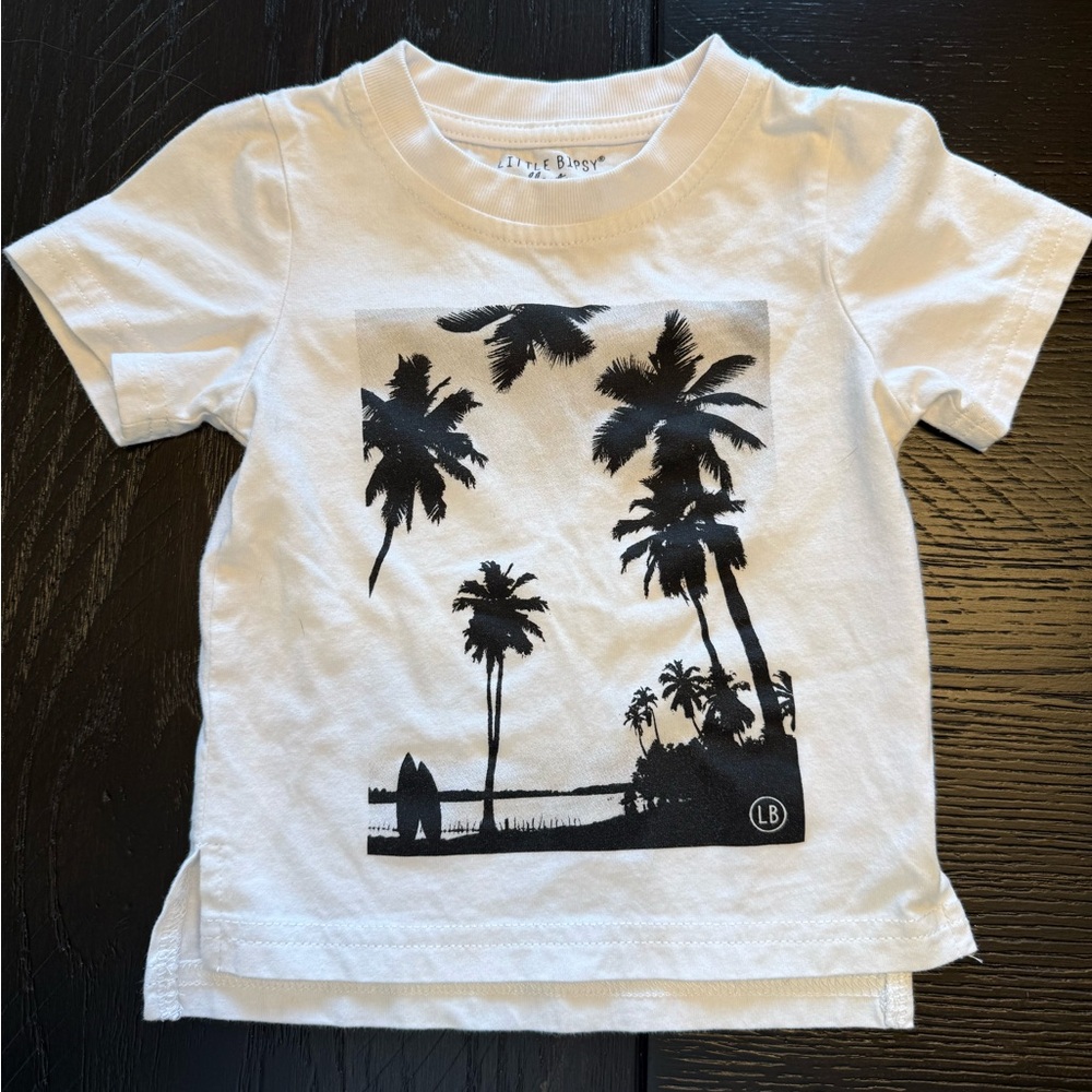 Little Bipsy White and Black Palm Tree Graphic Tee - Size 6-9 Mos